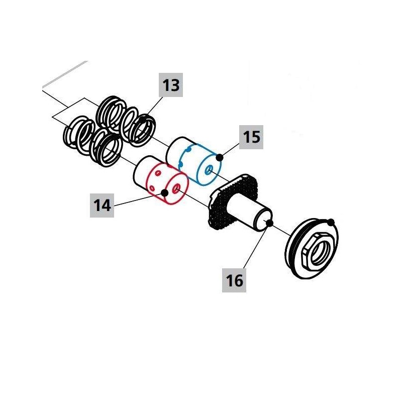 O-Ring para grifos Válvula obturador de teflón Ø21 mm para agua fría y caliente Idral 02091C-02091F