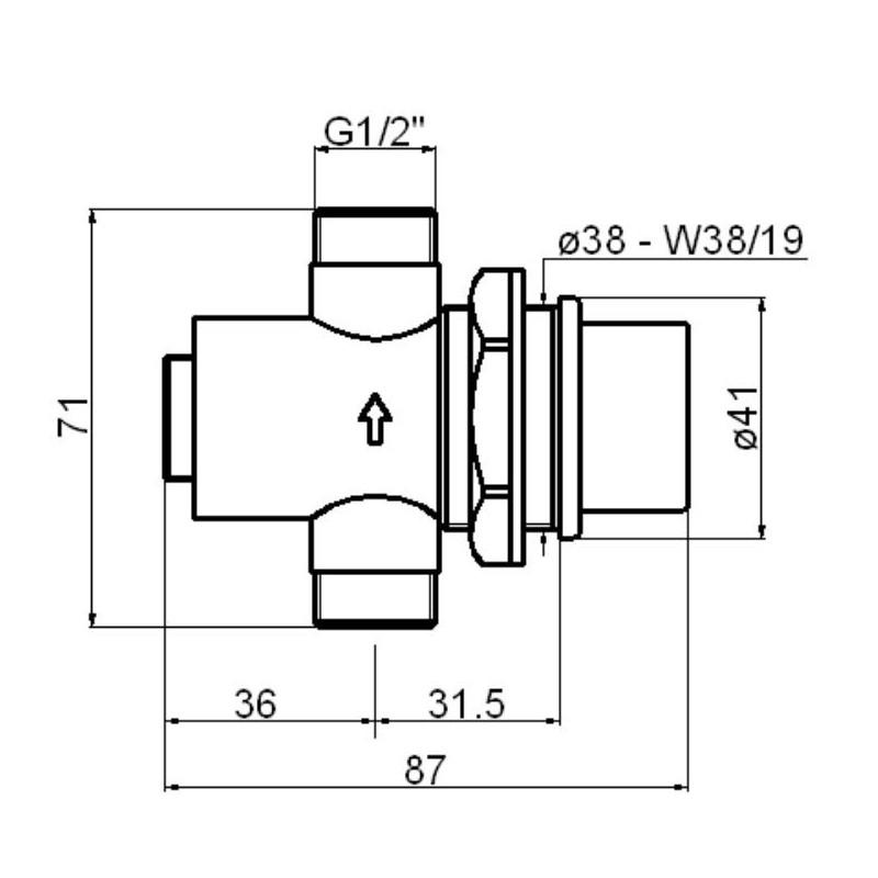 Push-Button Taps Built-in timed basin tap with wall fixing Idral 08140SP