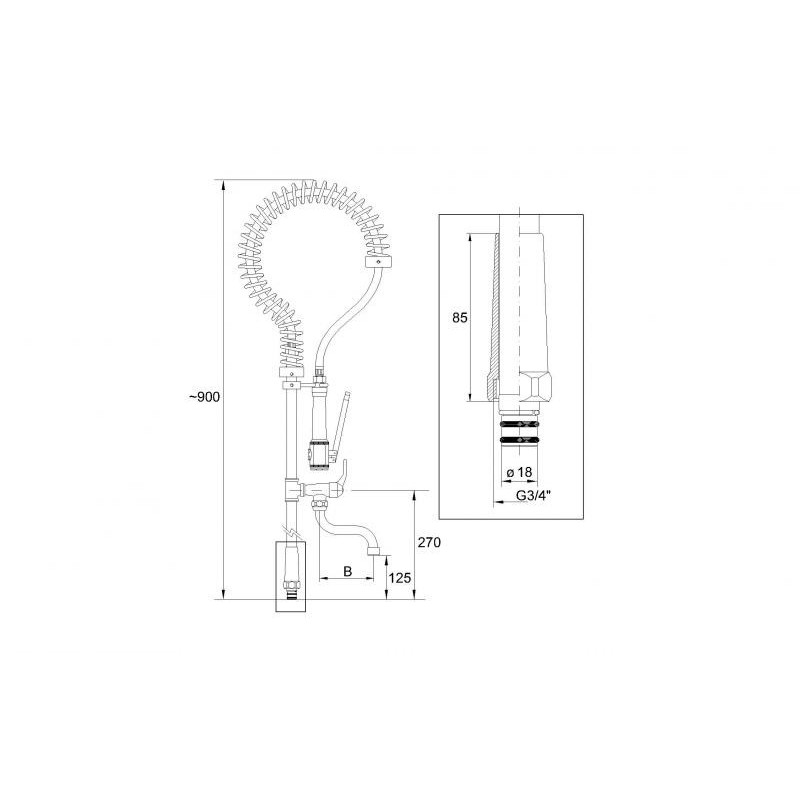 Kitchen taps with drop Miscelatore cucina con prelavaggio Idral KPR25/90