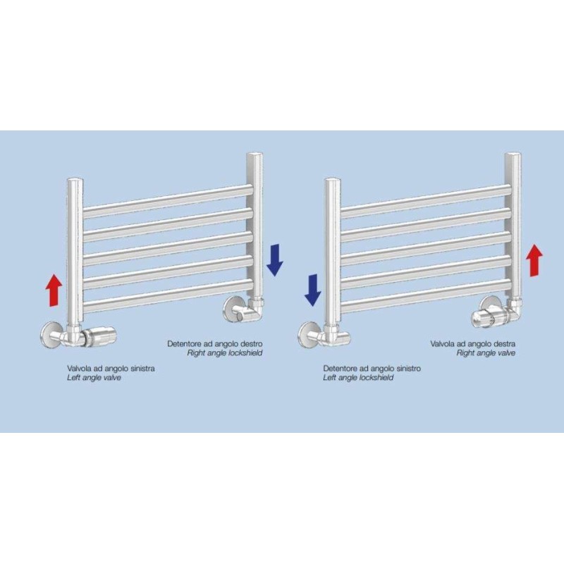 Valves for heated towel rails White thermostatic angle valve Arteclima 38512TW