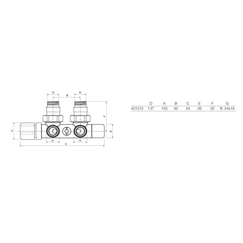 Single-pipe and double-pipe valves Chromium plated thermostatic single-double pipe valve Arteclima 4010CHT