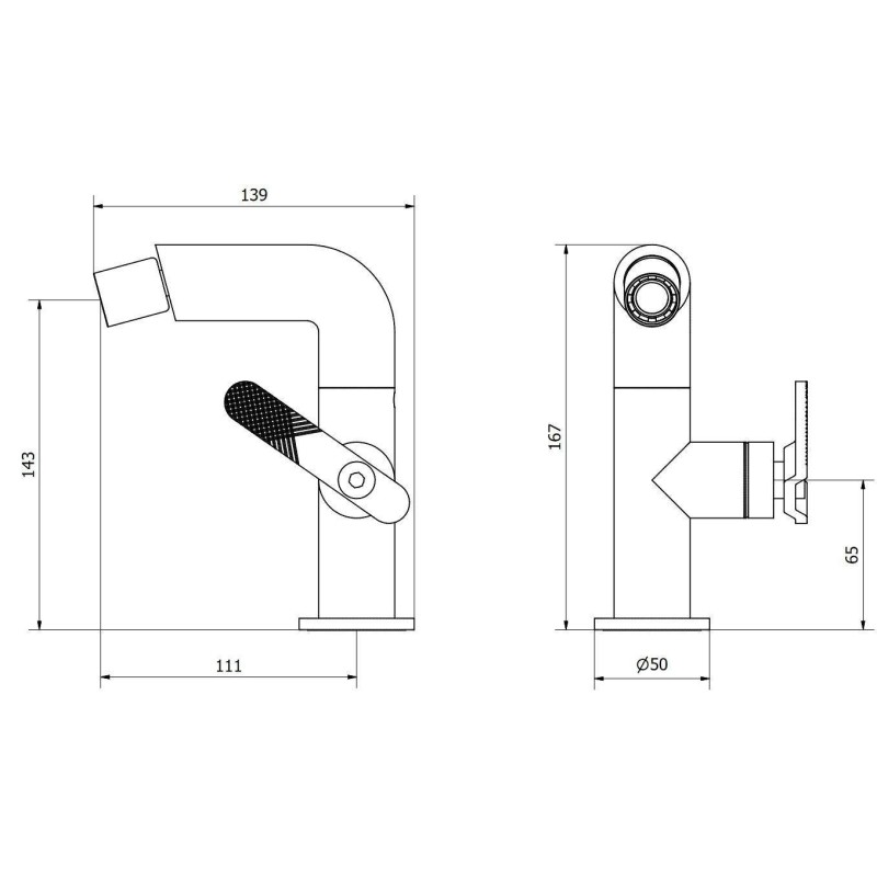 Rubinetti Bidet Monoleva Miscelatore bidet con piletta di scarico clic-clac 1"1/4 IB Rubinetterie Bold Lever B2220CC