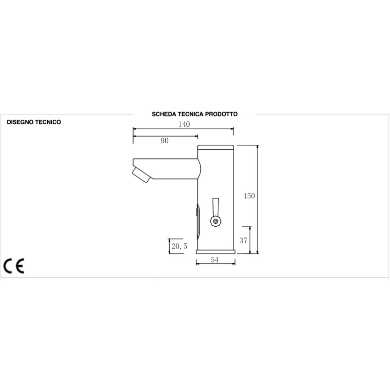 Grifos Baño electrónicos Grifo electrónico con mezclador para regular la temperatura del agua RUELDA02