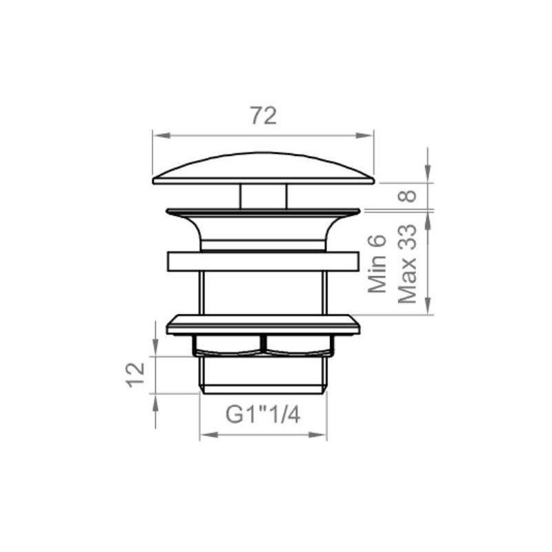 Siphons, discharges and drains Clic-clac waste 1"1/4 round shape in matt white Ercos BTSCAOVR67