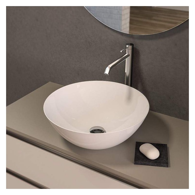 Countertop sinks 155x416 mm glossy white ceramic countertop washbasin Ercos Musa BLCERLMUSA0001