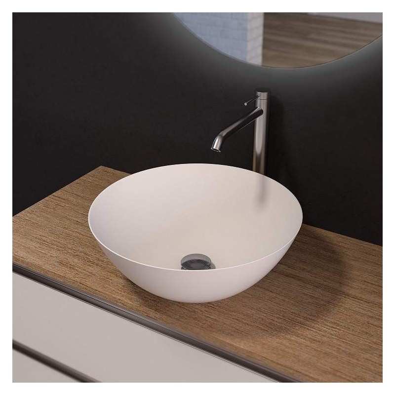 Countertop sinks Matt white countertop washbasin with dimensions 416x155 mm Ercos Musa BLCEROMUSA0001