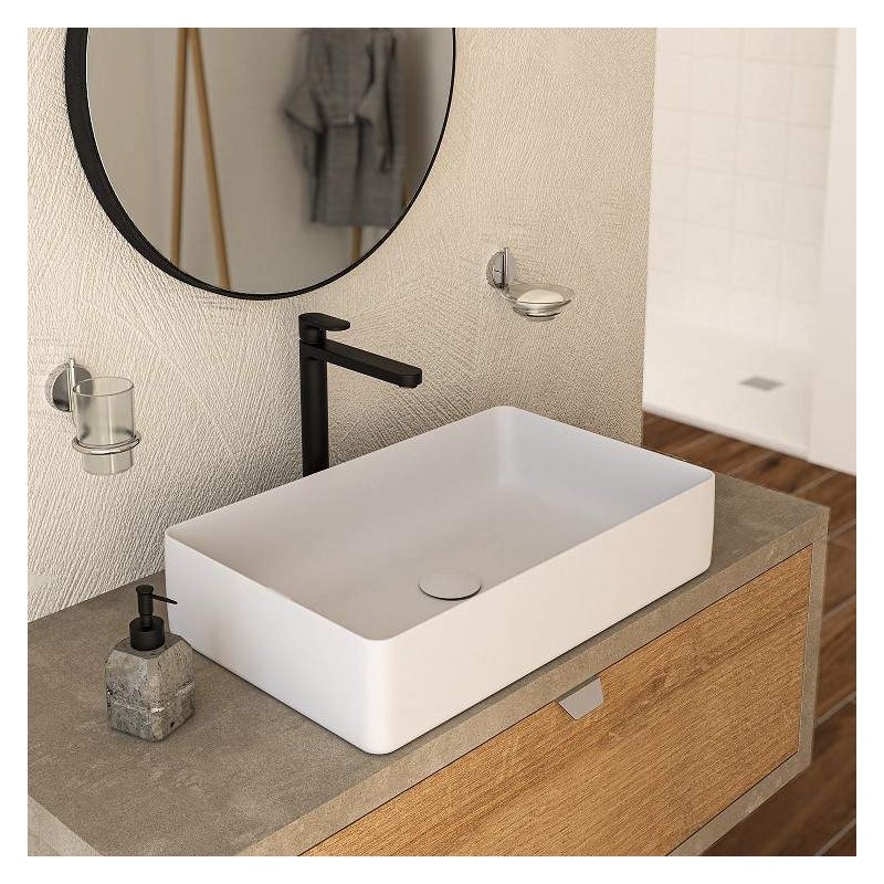 Countertop sinks Matt white rectangular countertop washbasin 580x360 mm Ercos Musa BLCEROMUSA0012