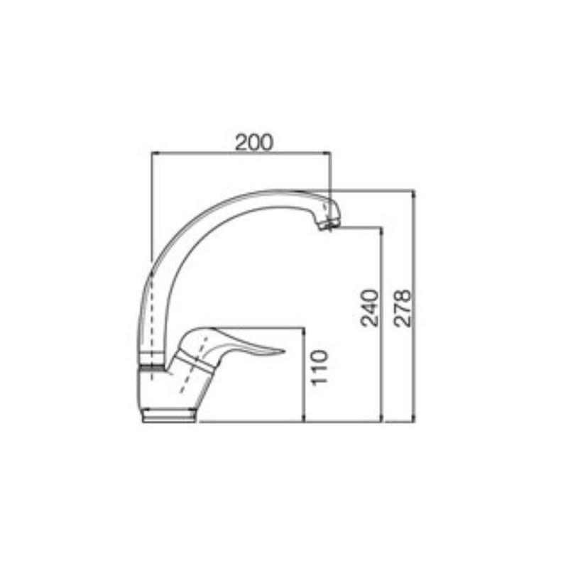 Rubinetti Cucina Tradizionali Miscelatore lavello cucina con bocca orientabile Nice Wilson 28280038CR