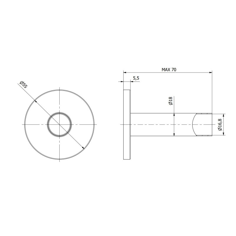 Heating system spare parts Brass wall cover kit for heated towel rails Ø12-Ø16 Arteclima 31818