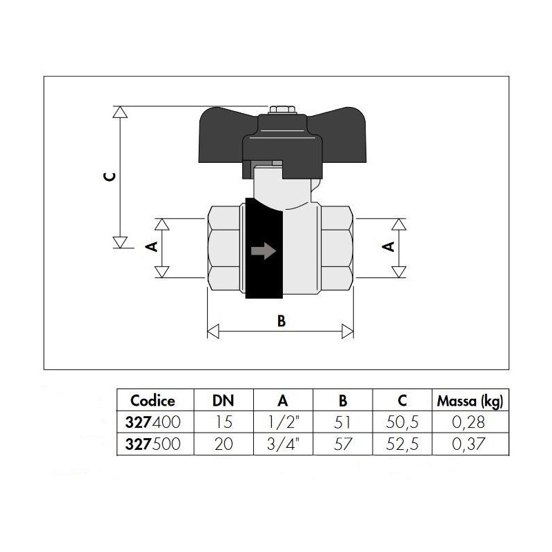 Vannes à bille Vanne à bille avec clapet anti-retour intégré pour installations de chauffage BALLSTOP Caleffi 327