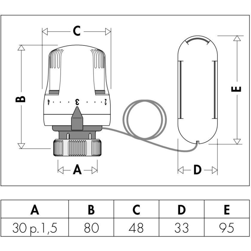 Valves thermostatiques radiateurs Commande thermostatique pour vannes de radiateur avec sonde à distance Caleffi 201000