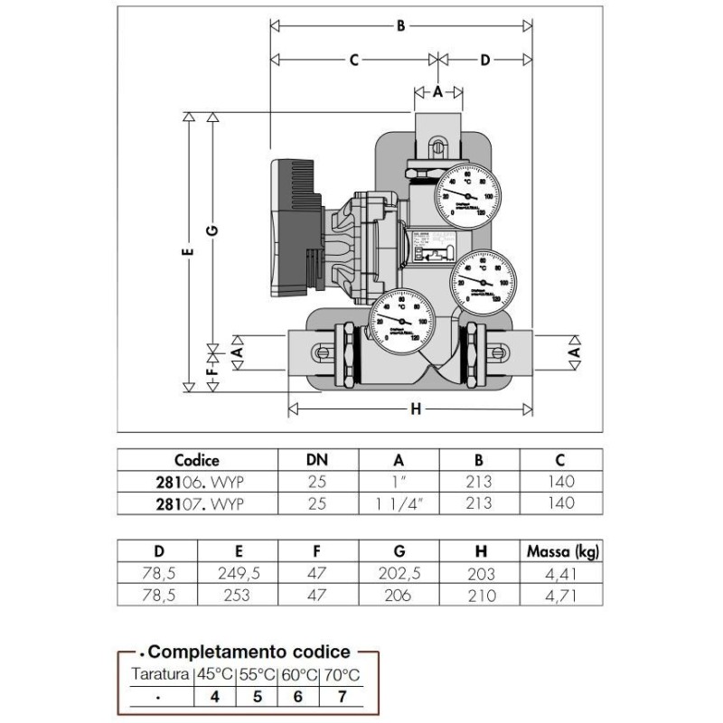 Components for biomass plants Anti-condensation recirculation and distribution unit with thermostatic control Caleffi 281WYP