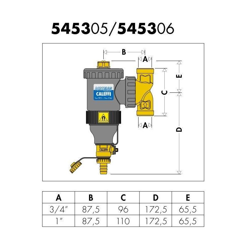 Defangatori DIRTMAG® - Defangatore con magnete con corpo in tecnopolimero Caleffi 5453