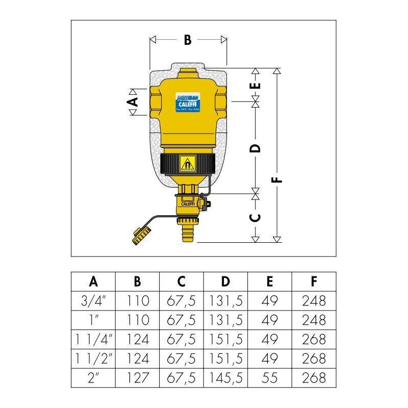 Dirt Separators Dirt separator with magnet and female threaded connections without insulation Caleffi 54630