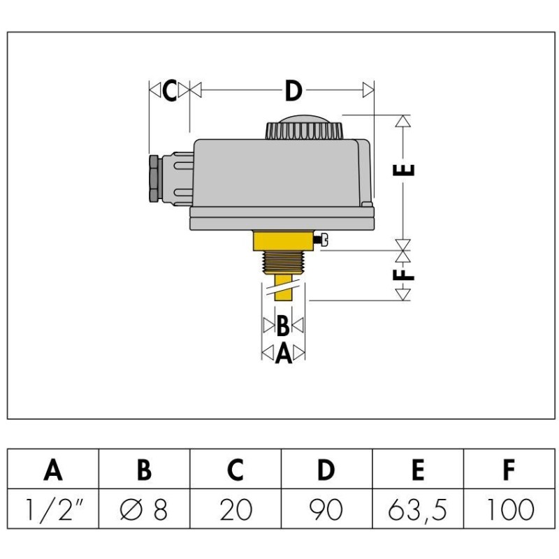 Thermostats Thermostat à immersion réglable Caleffi 622000