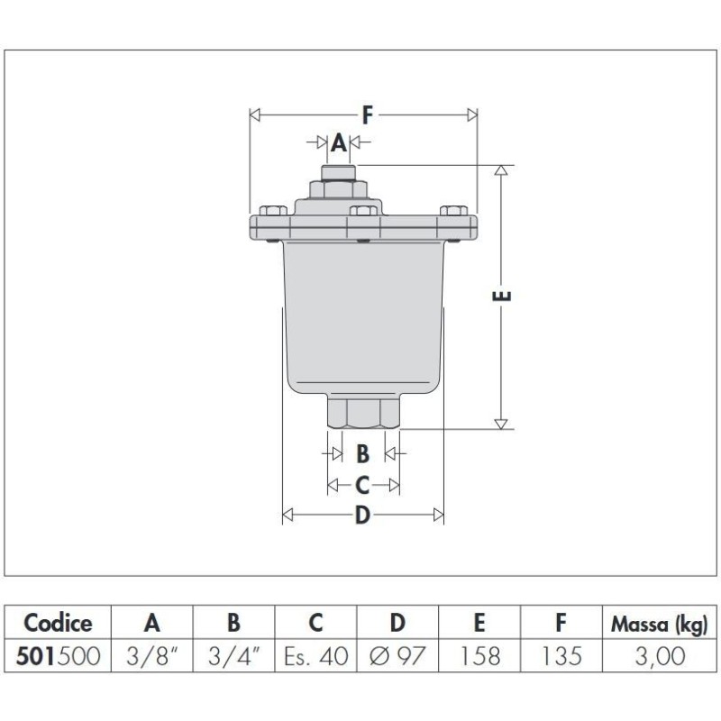 Venting valves for radiators MAXCAL® - Automatic air vent valve Caleffi 501500