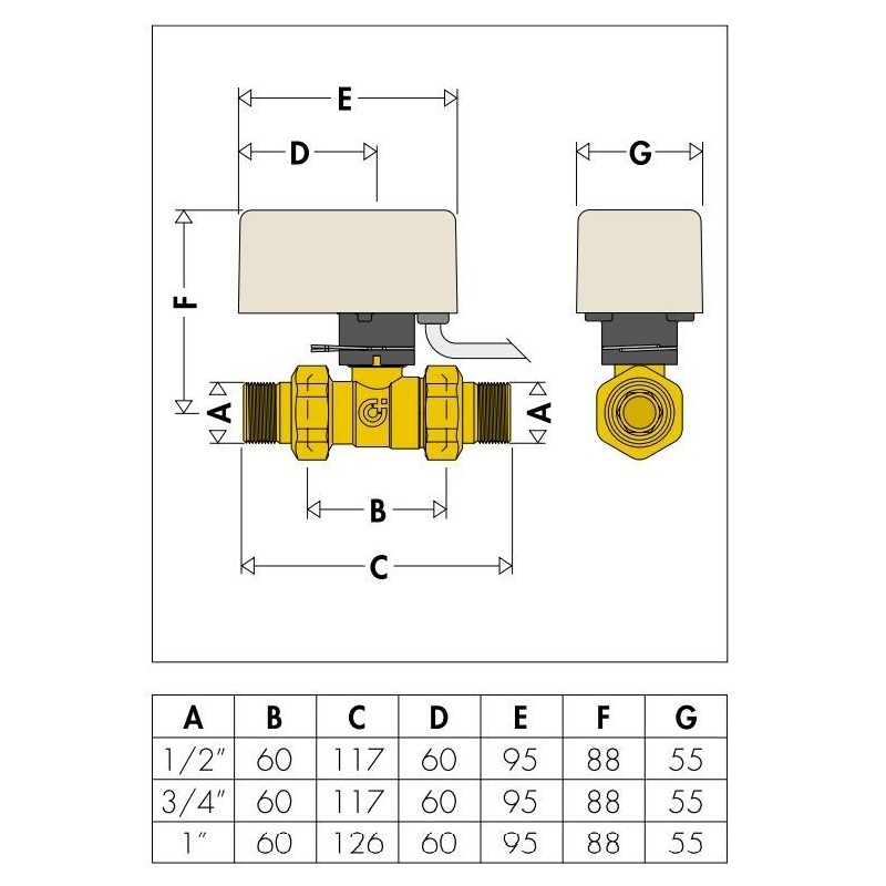 Zone valve Two-way ball valve with motor with 3-contact control Caleffi 6442