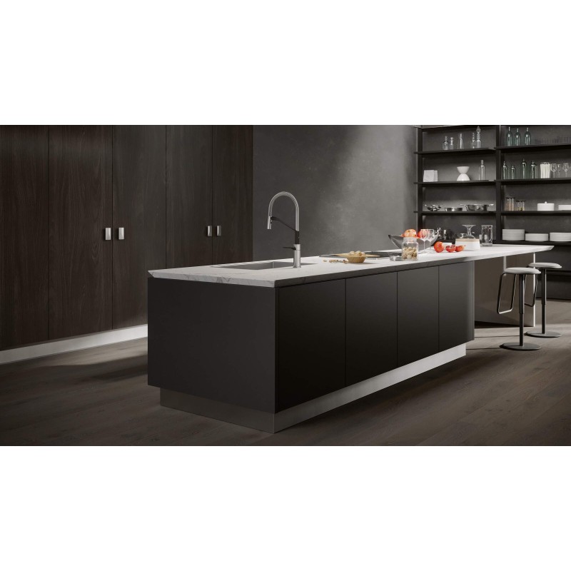 Grifos cocina con muelle Mezclador de fregadero de cocina en acero inoxidable cepillado Nobili Heron HR125300IB