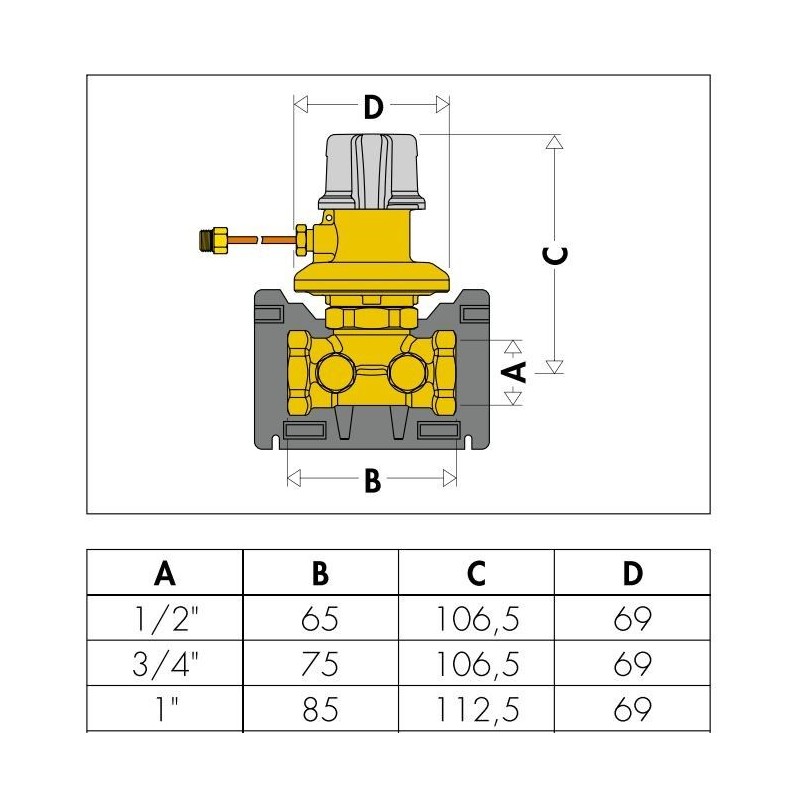 Valvole bilanciamento Regolatore di pressione differenziale 1/2"-3/4"-1" Caleffi 140