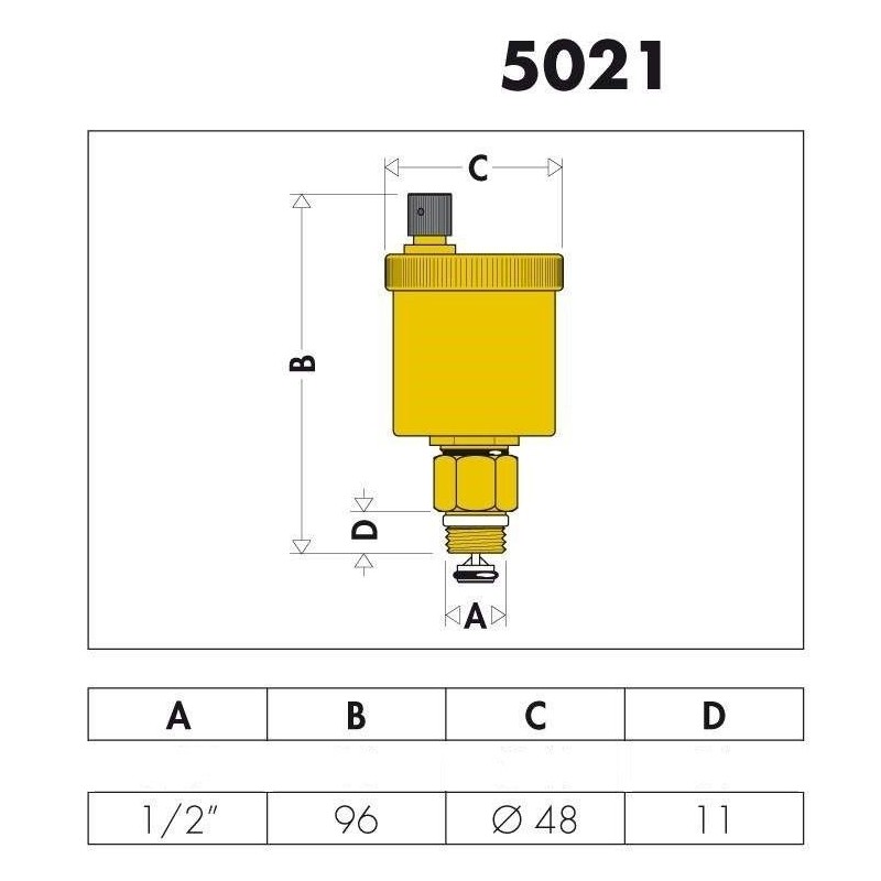 Venting valves for radiators MINICAL® - Automatic air vent valve Caleffi 502140