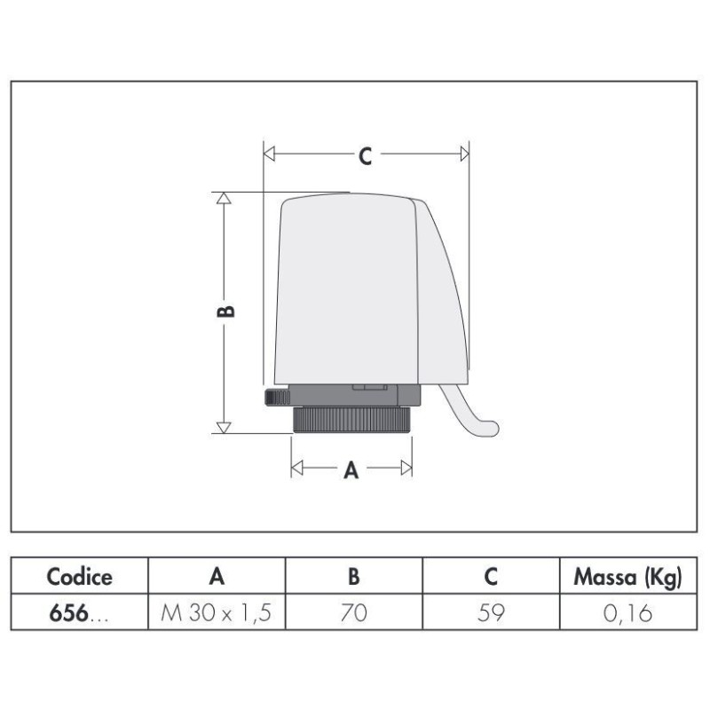 Collecteurs Actionneur thermo-électrique basse absorption Caleffi 656402-656404