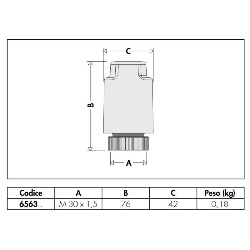 Collecteurs Commande électrothermique avec bouton et micro-interrupteur Caleffi 6563