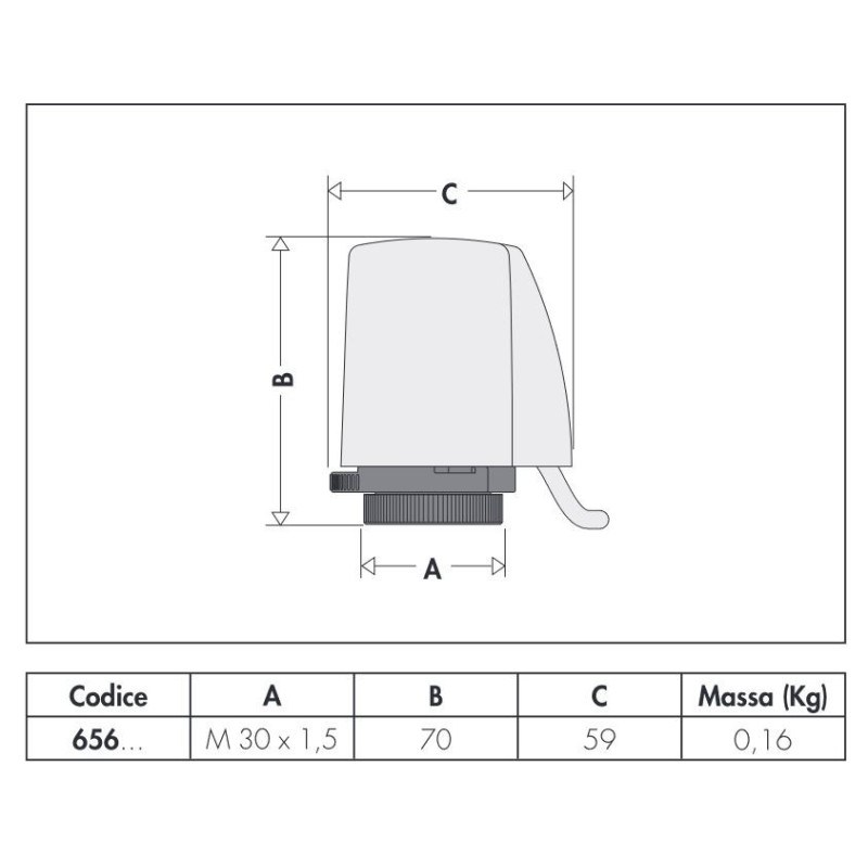 Collecteurs Commande électrothermique avec microrupteur auxiliaire Caleffi 6564