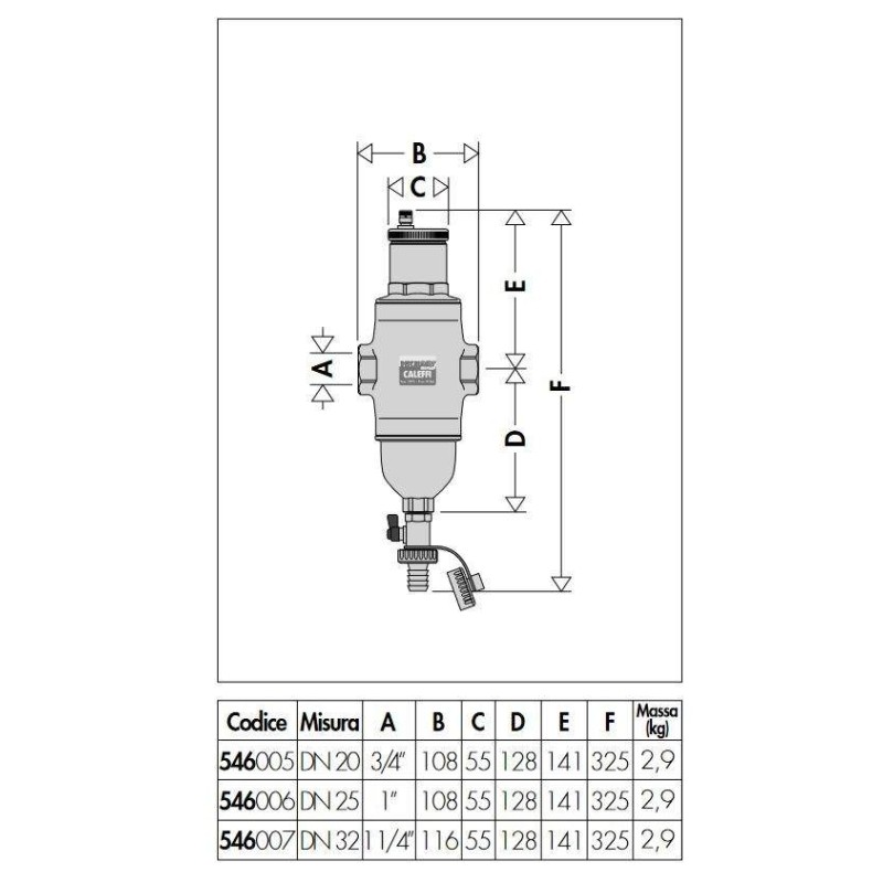 Dirt Separators DISCALDIRT® - Deaerator-dirt separator Caleffi 5460