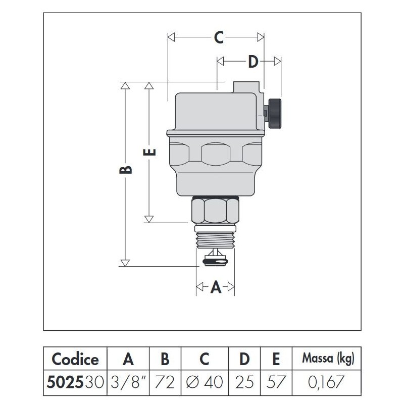 Venting valves for radiators ROBOCAL® Automatic air vent valve Caleffi 502530