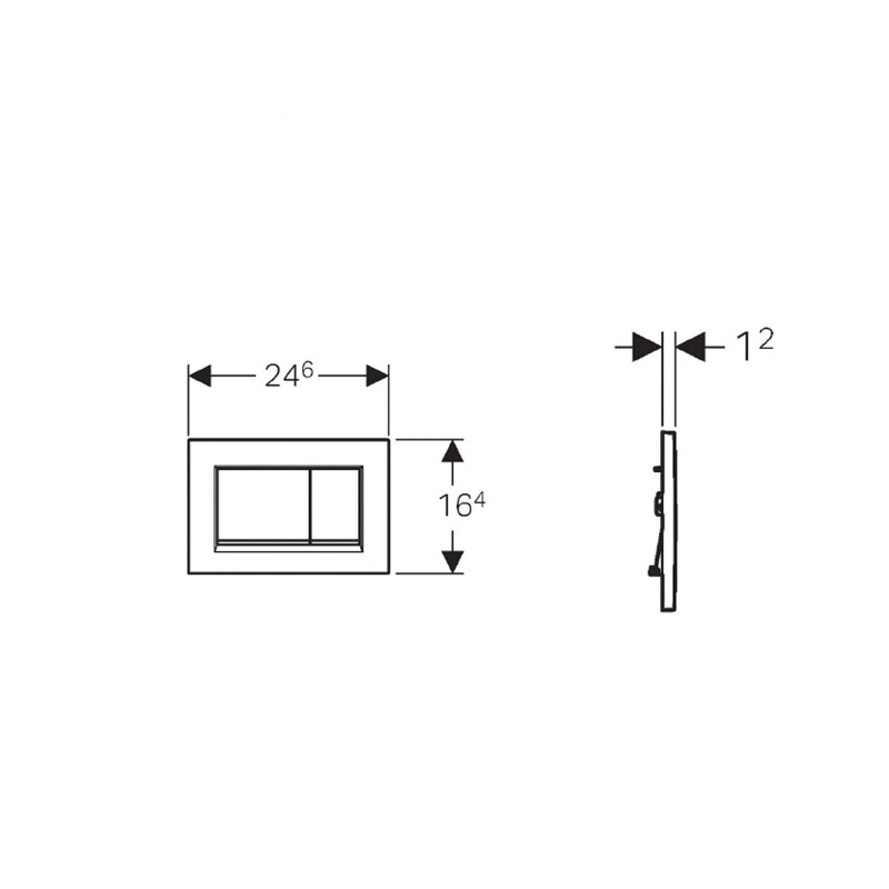 Tanques para inodoro Placa de accionamiento cromo mate para inodoro con doble pulsador Geberit Sigma 30 115.883.JQ.1