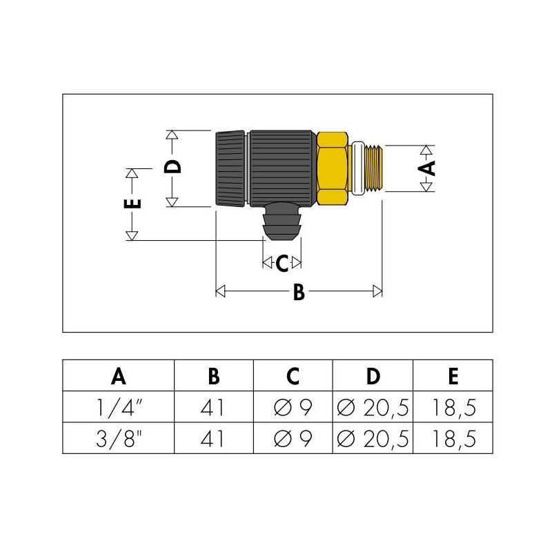 Venting valves for radiators Mini waste cock with operating Tmax 85°C Caleffi 3371