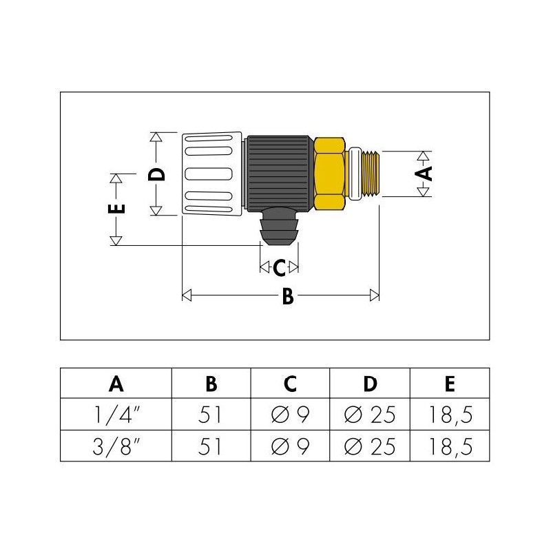 Venting valves for radiators Mini drain cock with working temperature 100°C Caleffi 3372