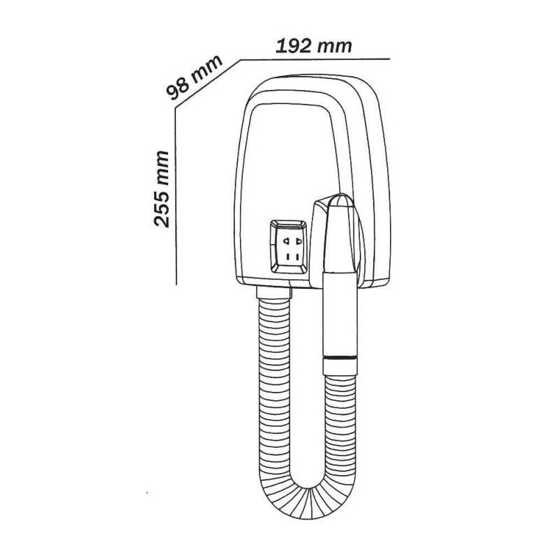 Accessori per spogliatoi e docce Asciugacapelli a parete con azionamento automatico Tecom Comby Jet YQ52071A