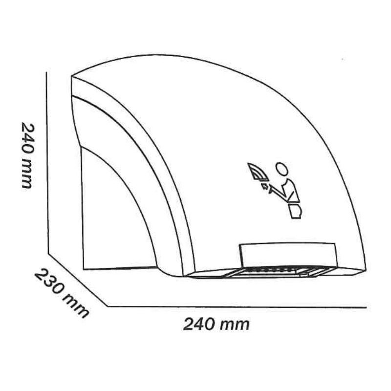 Accessoires cabines et vestiaires Sèche-mains électrique avec activation par capteur Tecom Rocket LFHD3E