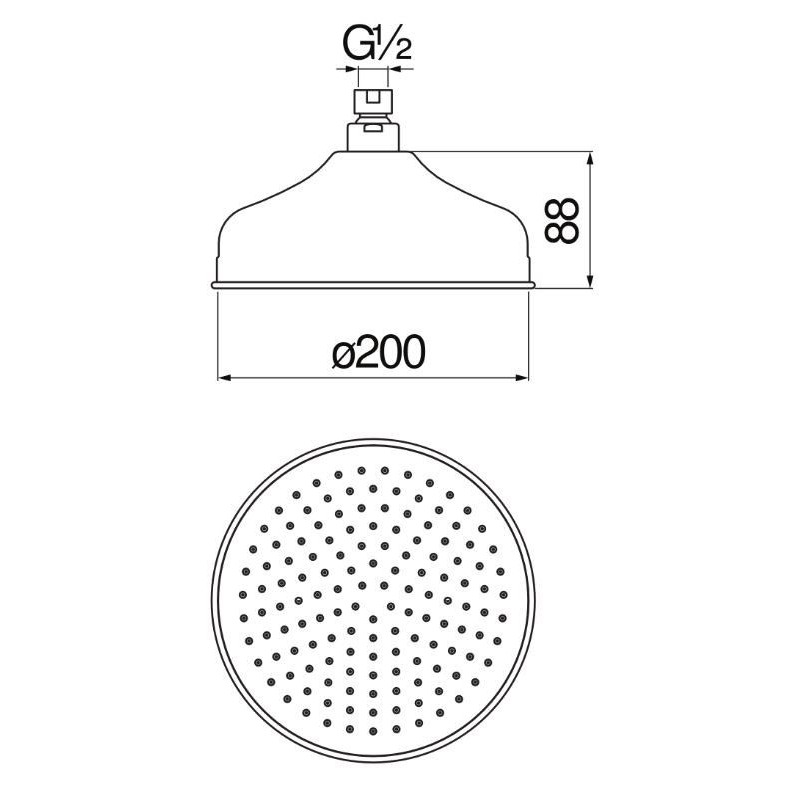 Grifos ducha redondos Cabezal de ducha giratorio classic line Nobili AD139/12CR