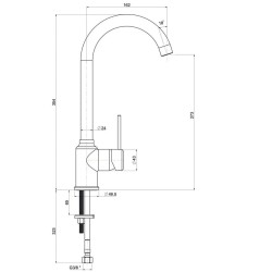 Traditionelle Küchenarmaturen Spültischmischer aus mattschwarzem Messing mit hohem verstellbarem Auslauf Piralla Lion 0LIYO104A2