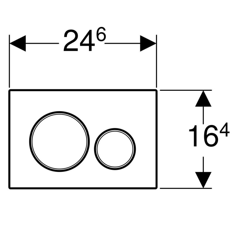 WC-Spülkasten Bedienplatte in Chromfarbe für Kassetten mit Doppeltaste Geberit Sigma 20 115.882.KH.1