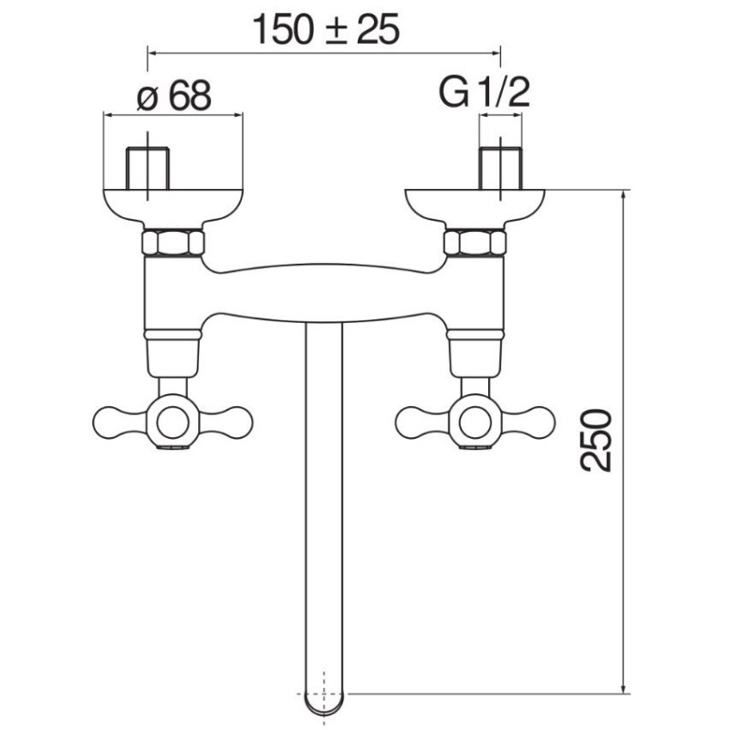 Wall-mounted kitchen taps Wall-mounted sink mixer with swivel spout Nobili Grazia GRC5003CR