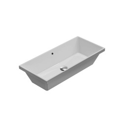 Semi-recessed sinks Built-in ceramic washbasin 75.34 Globo Stockholm FO075BI