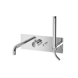 Single Lever Bathtub taps Built-in 2-way bath mixer with shower set and spout Paffoni Jo JO001CR