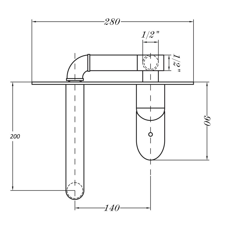 Rubinetti lavabo a parete Miscelatore lavabo incasso a parete con bocca lunga 200 mm Gioira&Redi Bond 931