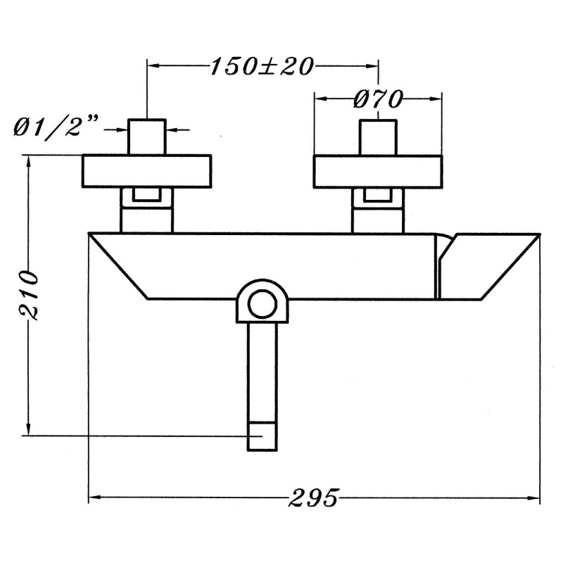 Single Lever Bathtub taps External bath mixer with hand shower and flexible Gioira&Redi Bond 935