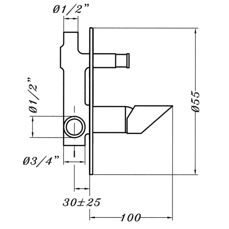 Built-in shower taps Built-in shower mixer with 2-way diverter and plate Gioira&Redi Bond 938