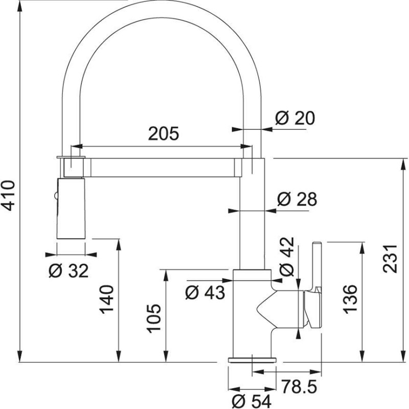 Spiralfeder Küchenarmaturen Franke semi pro chrom / schwarz Spültischmischer 115.0626.085