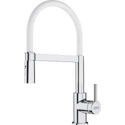 Robinets de cuisine avec ressort Mitigeur d'évier de cuisine Franke semi pro chrome / blanc 115.0626.088