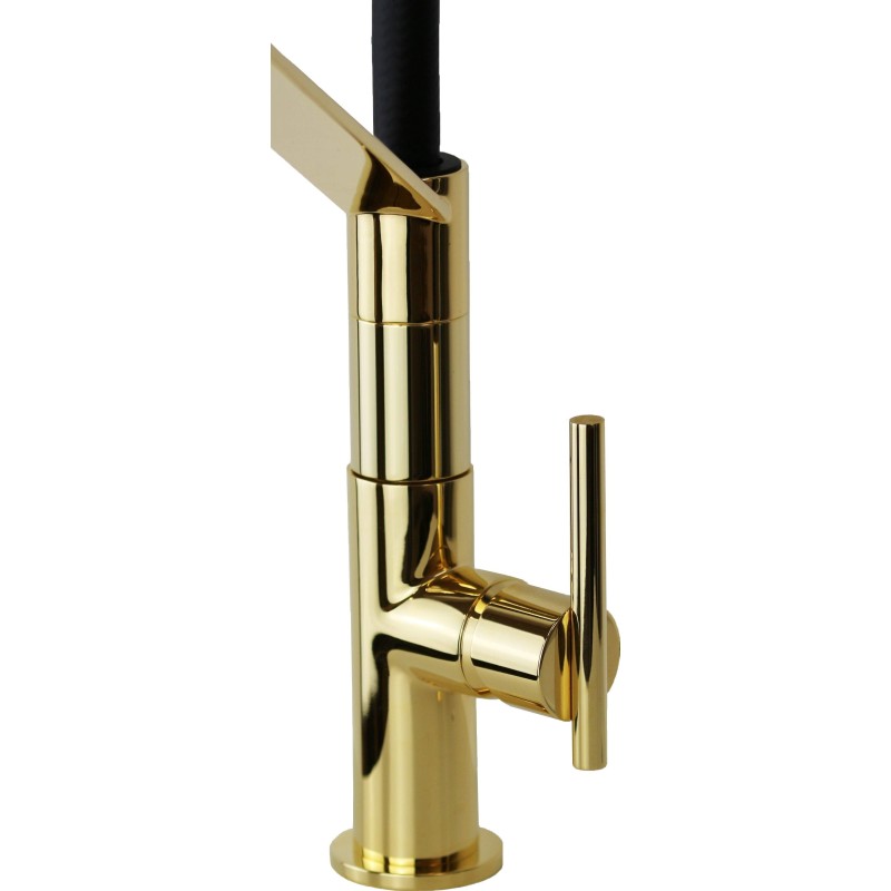 Kitchen taps with drop Kitchen sink mixer in gold color with adjustable spout Gattoni Linea 34 0715/PCD0