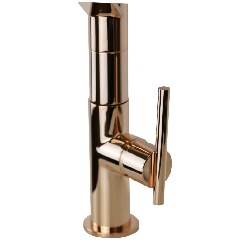 Kitchen taps with drop Kitchen sink mixer in rose gold brass with 2-jet hand shower Gattoni Linea 34 0715/PCRS