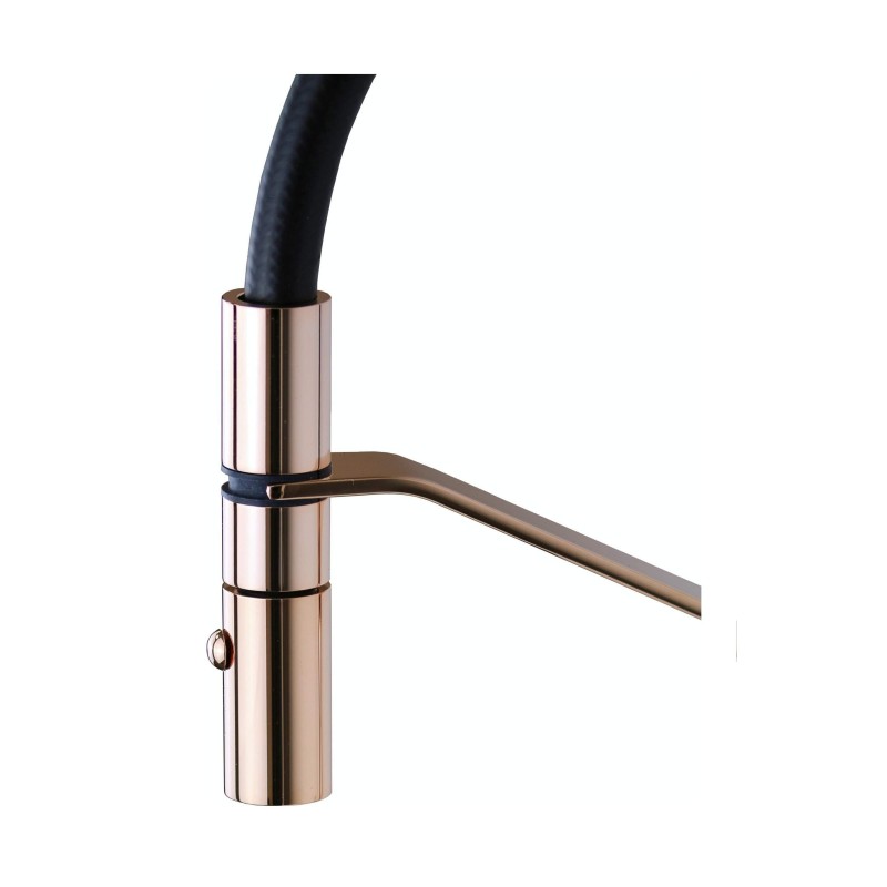 Kitchen taps with drop Kitchen sink mixer in rose gold brass with 2-jet hand shower Gattoni Linea 34 0715/PCRS