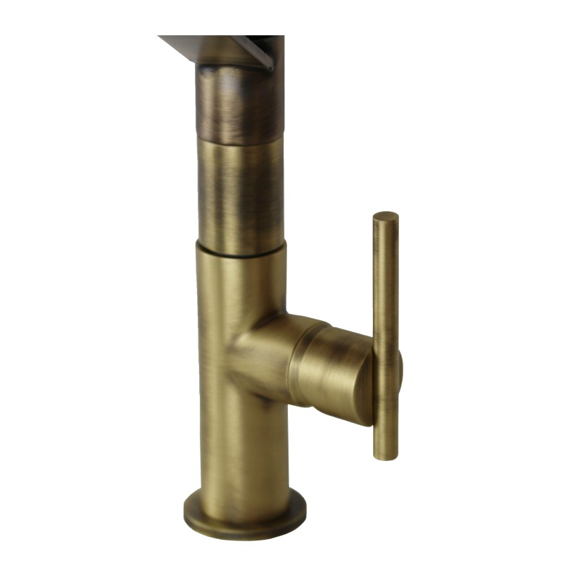 Kitchen taps with drop Bronze colored kitchen sink mixer with connection hoses Gattoni Linea 34 0715/PCVB