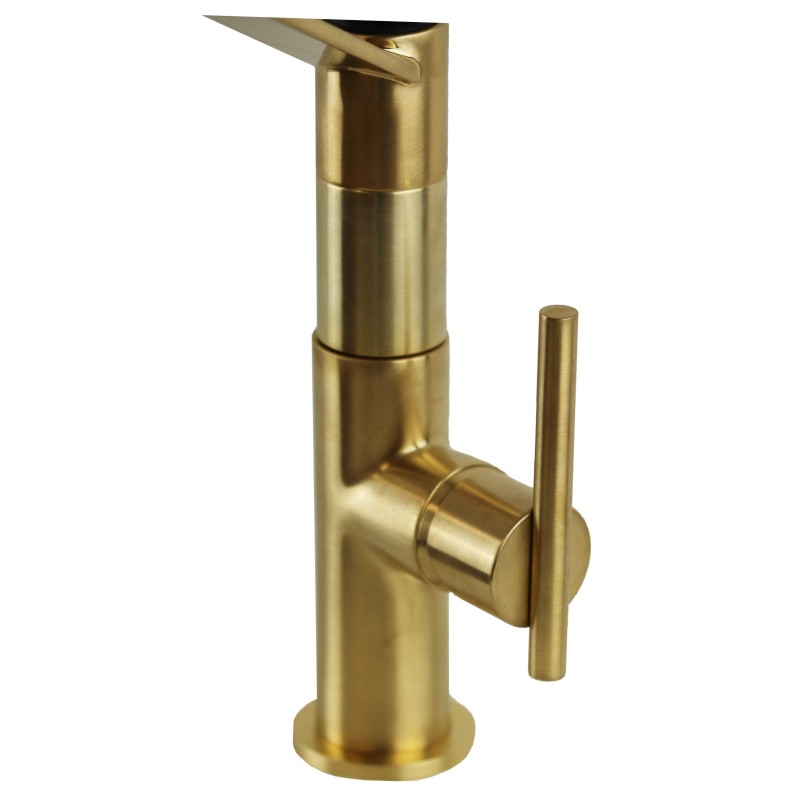 Kitchen taps with drop Kitchen sink mixer in brushed gold color with high adjustable spout Gattoni Linea 34 0715/PCSG